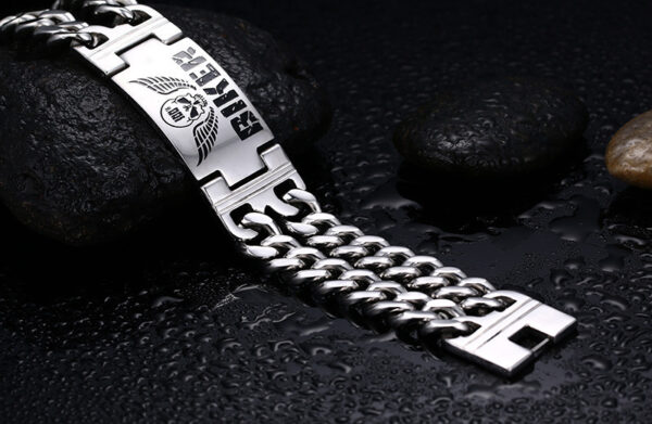 Vnox Skull Biker Bracelet - Image 2