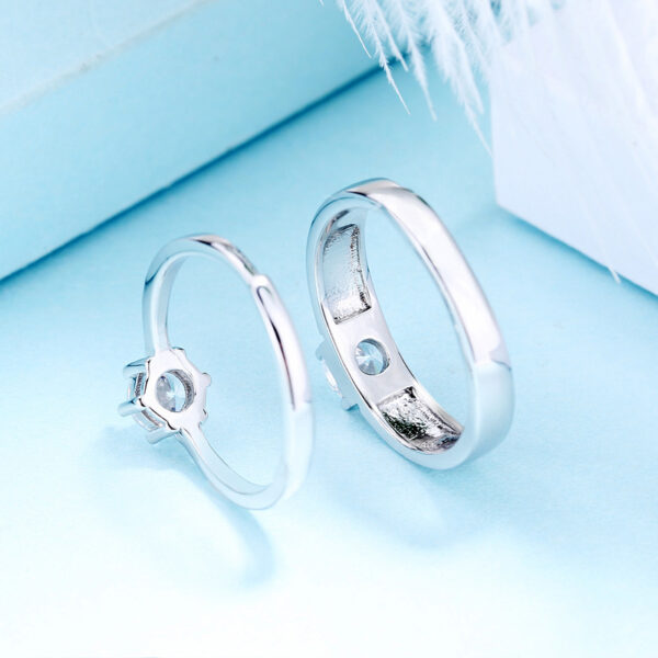 Six-Claw Diamond Couple Ring - Image 4