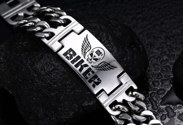 Vnox Skull Biker Bracelet - Image 4