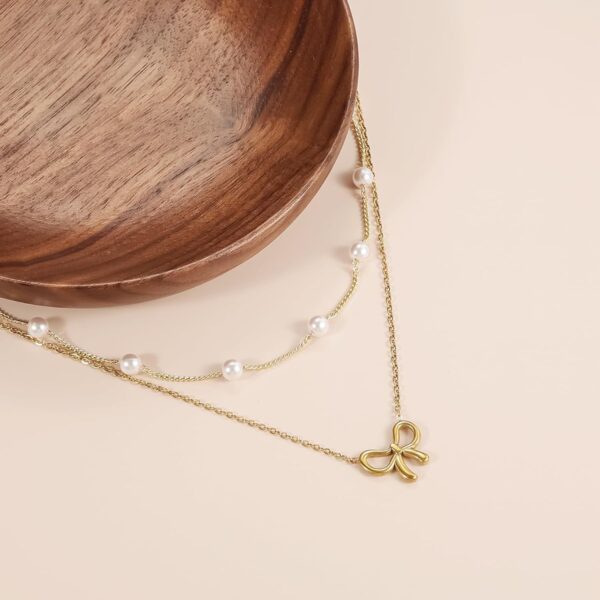 Elegant Double Pearl Necklace - Image 3